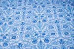 Pre-Cut 1.50m White Blue Floral Scroll Jaal Pure Soft Cotton HandBlock Printed Fabric - Image 4