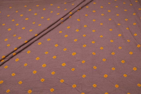 Pre-Cut 2m Rust Brown Orange Bandhani Tie Dye 100% Pure Soft Cotton Fabric