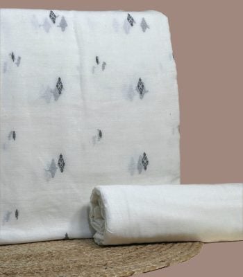 Ivory handloom top woven with grey diamond butis