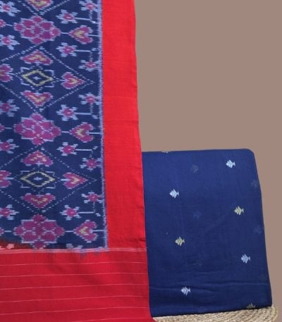 Navy handloom top with woven buti