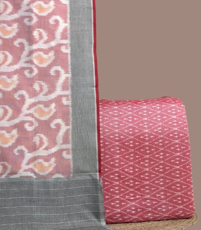 Pink ikkat top with diamond motifs