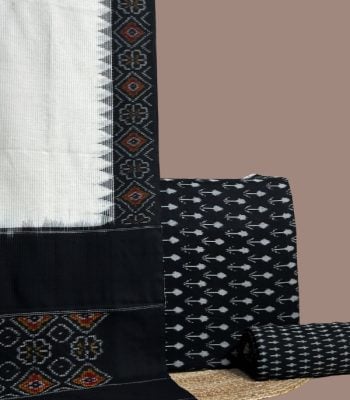 Black ikkat top and bottom with arrow motifs