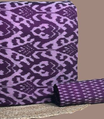 Purple bold-motif ikkat top with matching small-motif purple ikkat bottom