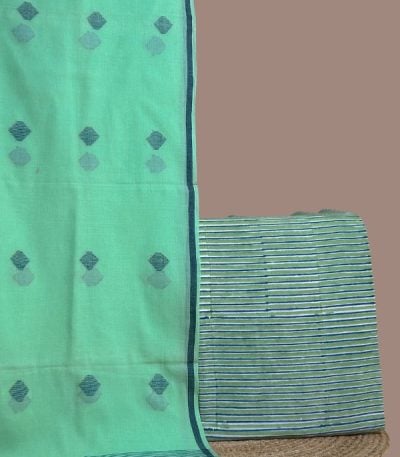 Green and white striped blockprint soft cotton top