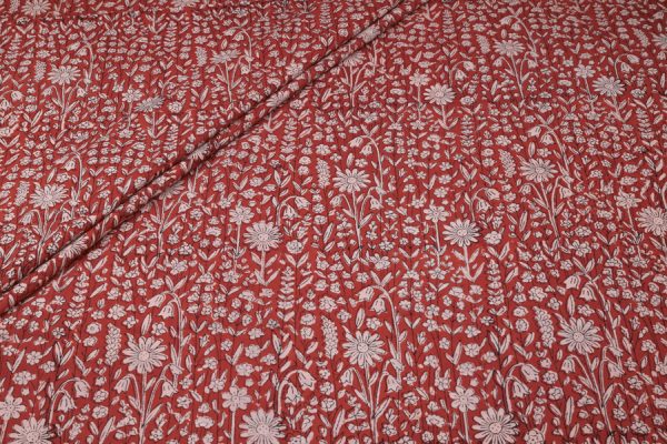 Authentic Bagru Handblock Printed Pure Soft Cotton Fabric