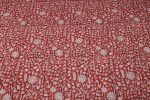 Red Floral Jaal Pure Cotton Bagru Handblock Printed Fabric - Image 4