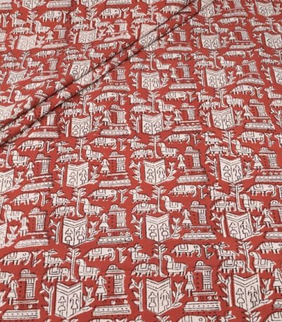Authentic Bagru Handblock Printed Pure Soft Cotton Fabric
