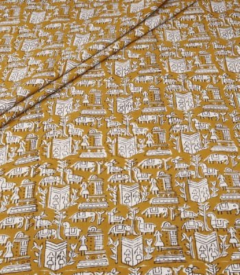 Authentic Bagru Handblock Printed Pure Soft Cotton Fabric