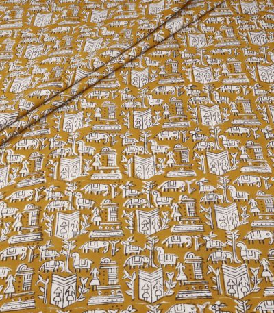 Authentic Bagru Handblock Printed Pure Soft Cotton Fabric