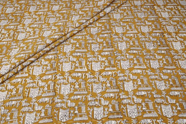 Authentic Bagru Handblock Printed Pure Soft Cotton Fabric