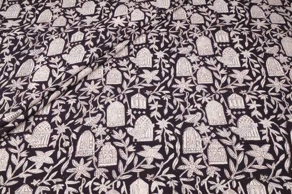 Authentic Bagru Handblock Printed Pure Soft Cotton Fabric
