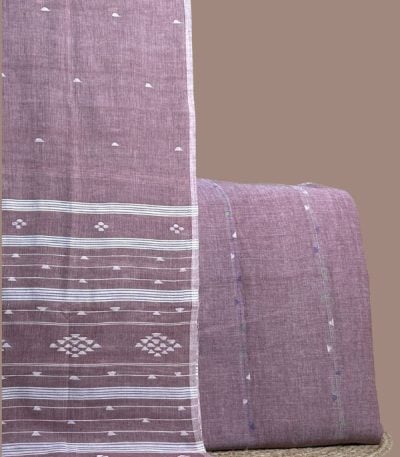 Purple handloom top with woven stripe motifs