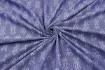 Periwinkle Blue Ikat Buti Handloom Mercerised Cotton Fabric - Image 3