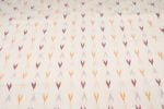 Off-White Maroon Ikat Arrow Handloom Mercerised Cotton Fabric - Image 4