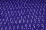Royal Blue Ikat Leaf Handloom Mercerised Cotton Fabric - Image 4