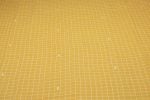Mustard Checkered Intricate Border Flowy HandLoom Pure Soft Cotton Fabric - Image 4