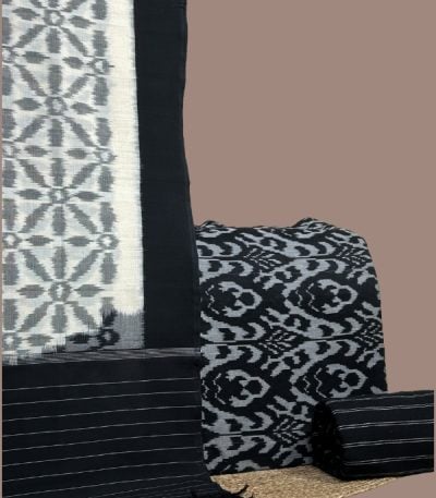 Black intricate ikkat top
