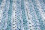 White Blue Paisley Stripe Pure Soft Cotton HandBlock Printed Fabric - Image 4