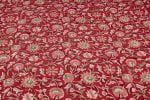 Red Pink Floral Jaal Pure Soft Cotton HandBlock Printed Fabric - Image 4