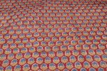 Rust Red Blue Lotus Buti Pure Soft Cotton HandBlock Printed Fabric - Image 4