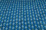 Blue White Leaf Buti Pure Soft Cotton HandBlock Printed Fabric - Image 4