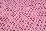 Pink Red Floral Buti Pure Soft Cotton HandBlock Printed Fabric - Image 4
