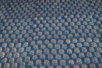 Indigo Rust Floral Buti Handblock Printed Cotton Fabric - Image 4