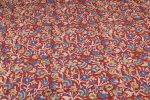 Red Blue Floral Jaal Pure Soft Cotton HandBlock Printed Fabric - Image 4