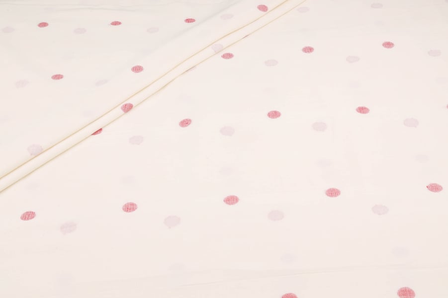 White Pink Buti Jamdani HandLoom Soft Cotton Fabric Authentic HandLoom Woven