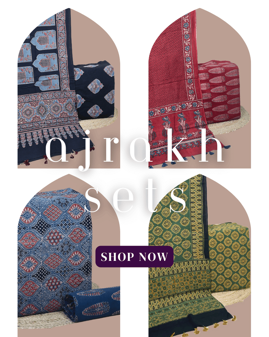 unstitched sets-ajrakh sets