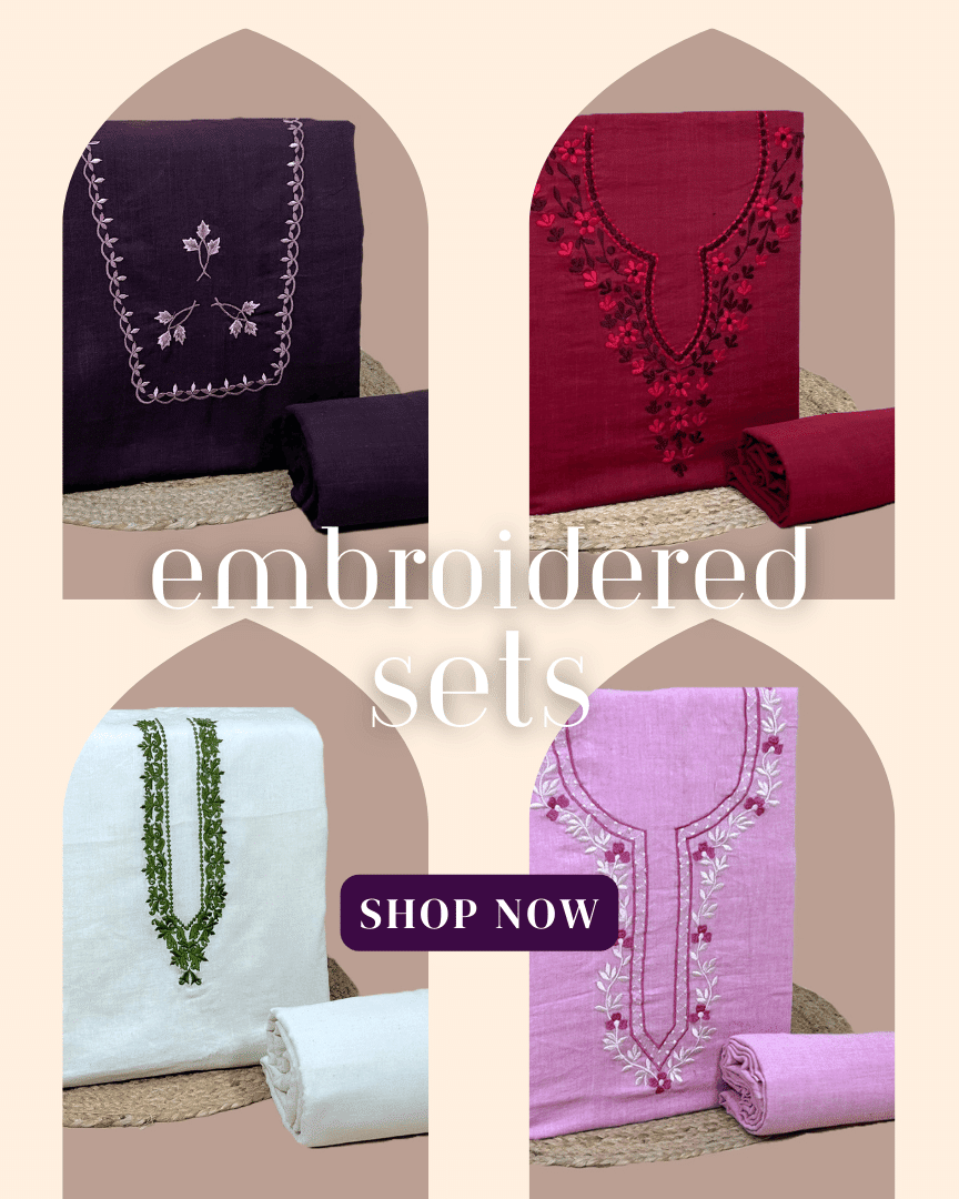 unstitched sets- embrodiered sets